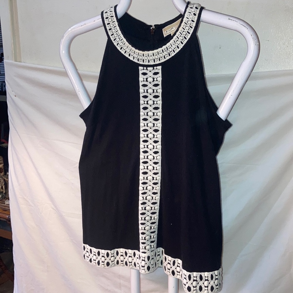 Black trimmed in white Michael Kors Blouse